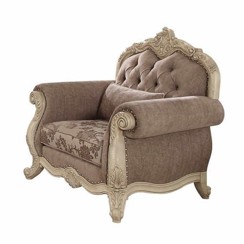 Кресло Chesterfield из серой с жемчугом ткани с дамасским тафтом 35