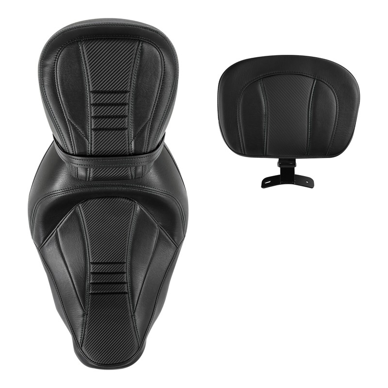 Black Driver Passenger Seat &Rider Pad Fit For Harley Touring Road Glide 2009-Up