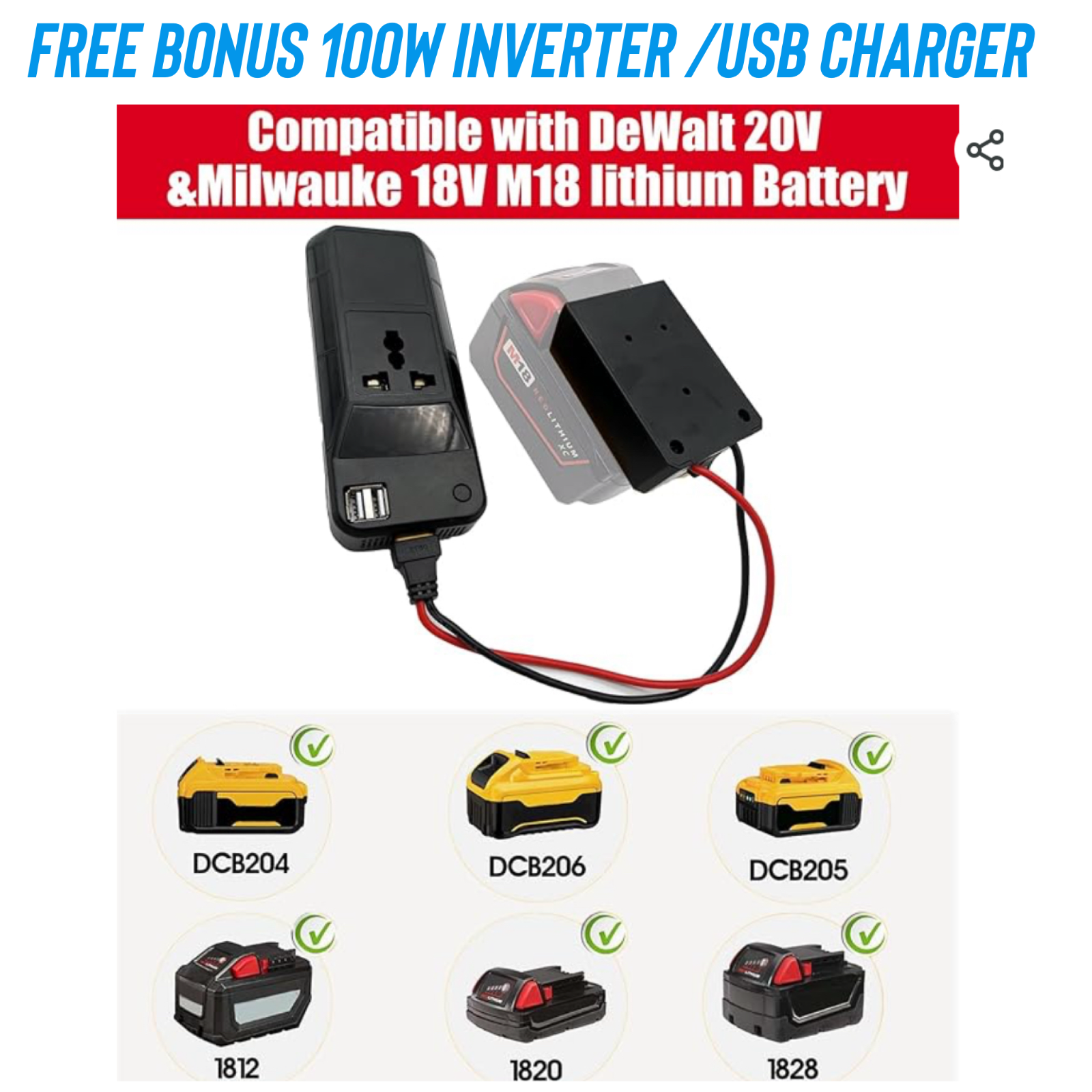 For Milwaukee 18V Drill Train Air Horn Dual Black Air Trumpets Double Loud BONUS