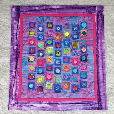 Round and Around We Go - Beautiful Quilted Art Wall Hanging signed by Artist