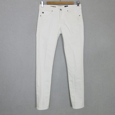 AG Adriano Goldschmied The Stilt Cigarette Leg Jeans White Low Rise Skinny 29