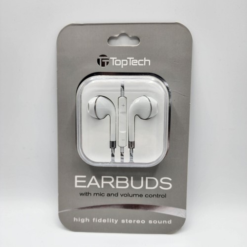 Top Tech wired earbuds with mic and volume control Stereo