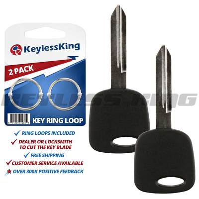 2 New Replacement Uncut Ignition Key Blank Chipped with Chip for H72-PT 4C