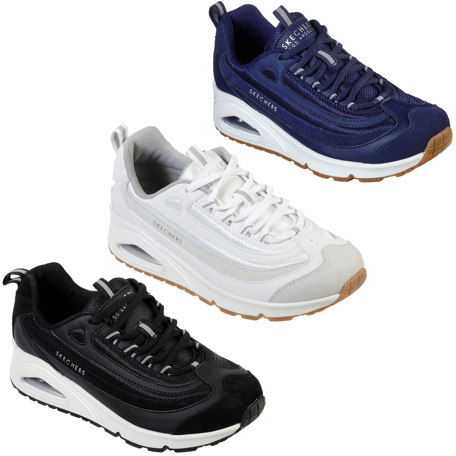 Skechers uno-rotatoria Scarpe da Ginnastica da Donna Suede Mesh Lacci Scarpe Aria Max 73678 | eBay