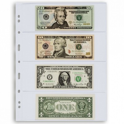 Modern Currency 4 Pockets Clear Quality Pages Lighthouse Grande 4C 5 Pack NEW