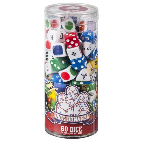 Mixed Dice In A Clear Tube 60pcs Accessory