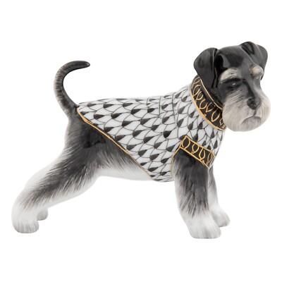 HEREND,  SCHNAUZER,  BLACK) FISHNET,  #VHNM-16197,   BRAND  NEW, MINT & BOX!
