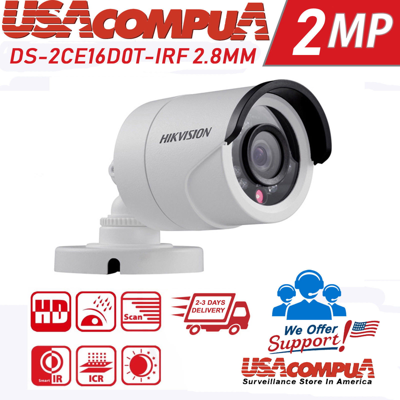 Hikvision Security System 16 Ch 16 Cameras 4TB TVI HD-TURBO  1080p CCTV-KIT