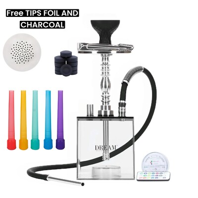 HOOKAH SET SQUARE HOOKAH Multi Color Led Light Silicone Hookah Bowl