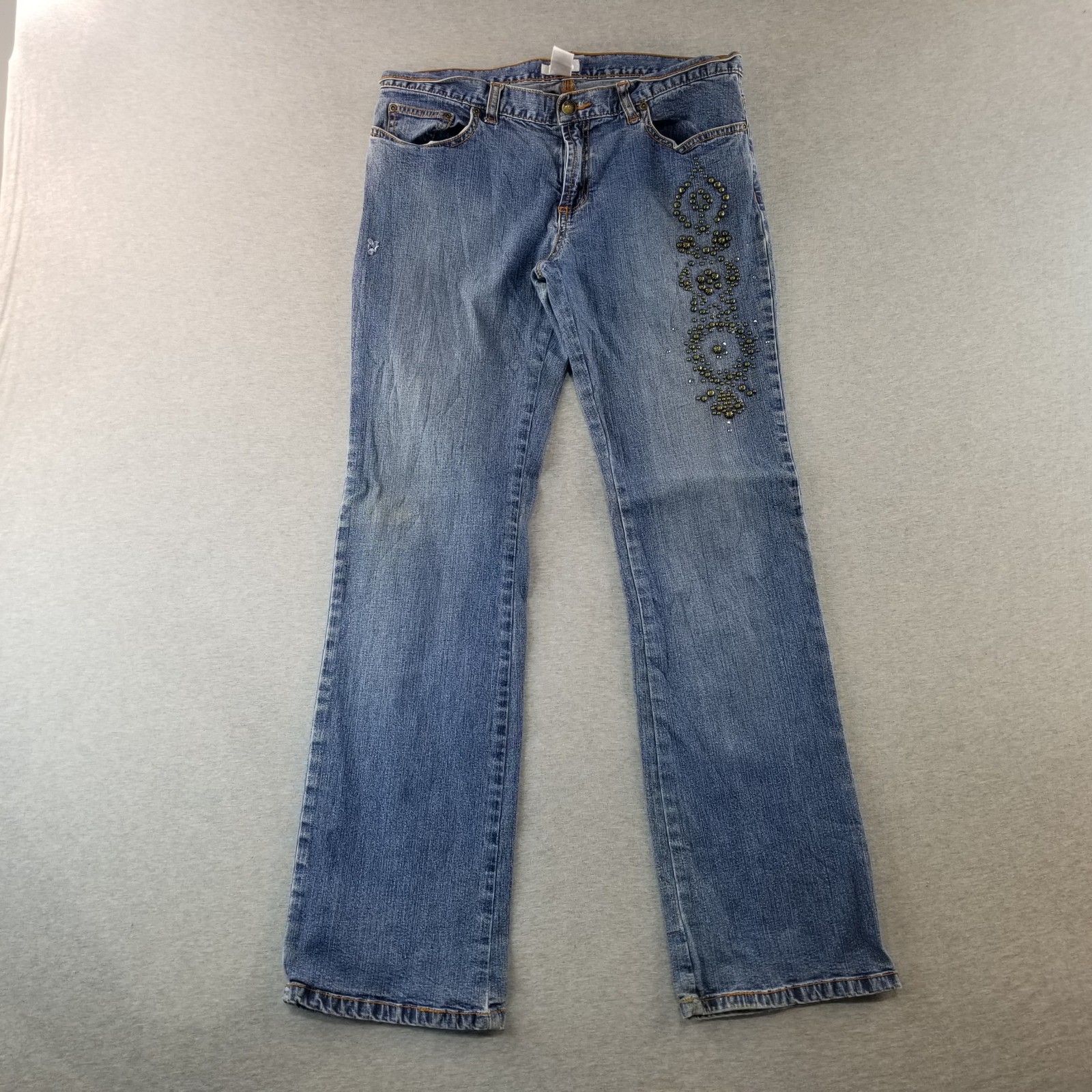 Metro7 Jeans Women's Sz 12 VTG Stone Det. Design  Med Wash 98% Cotton Normcore