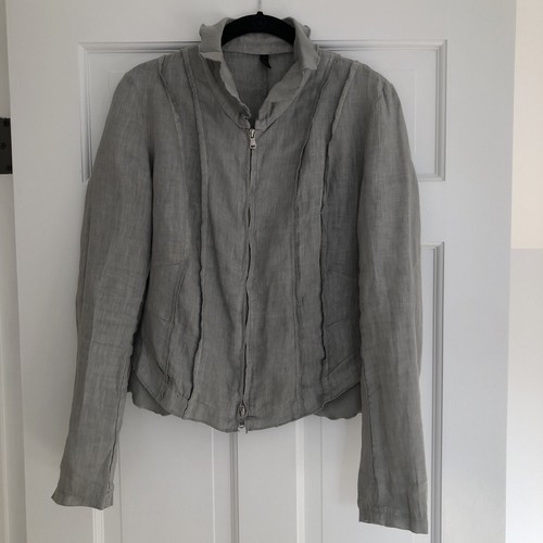 Inizio Italy Womens Linen Fitted Zip Front Jacket S | eBay