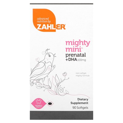 Zahler Mighty Mini Prenatal DHA 100 мг 90 мягких капсул без глютена,