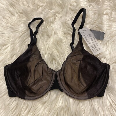 Natori 30DD Bra Black Side Effect Unlined Underwire Back Closure 724332 NEW