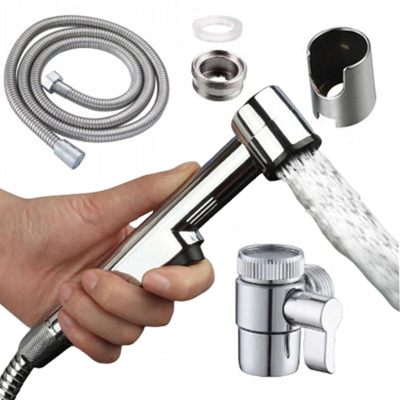 Hand Held Toilet Bidet Sprayer Bathroom Shower Water Spray Head w/1.5m Hose Kit