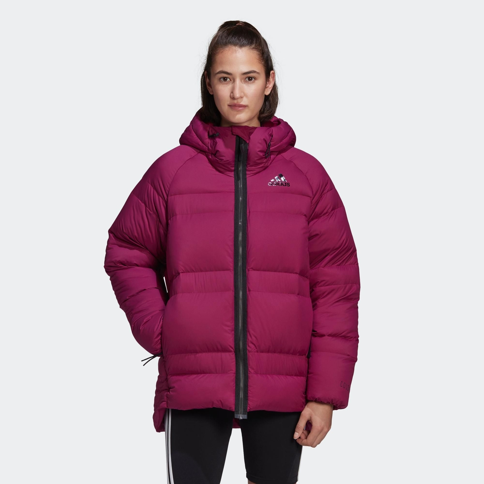 Pre-owned Adidas Originals Adidas Size Small S Womens Cold.rdy Burgundy 2 In 1 Down Jacket Ft2458 In Red