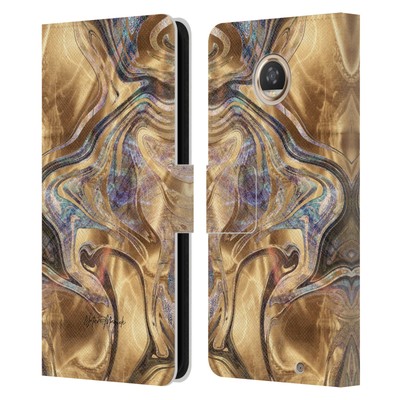 NATURE MAGICK MERMAID ROSE GOLD MARBLE LEATHER BOOK CASE FOR MOTOROLA PHONES