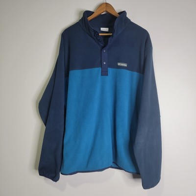 Columbia Mens Foster Creek 2XL Fleece Quarter Snap Pullover Sweater Colorblock