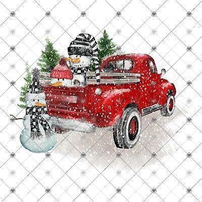 Snowman Truck Christmas Sublimation Transfer, Printed Sub Transfer, Sublimation