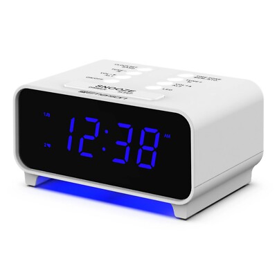 Emerson SmartSet Dual Alarm Clock Radio Digital Blue LED Display Auto Time Set