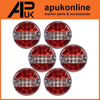 6x LED 12V Rear Brake Tail reverse Lights Tractor Trailer JPM Marshall Joskin
