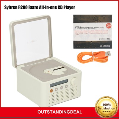White for Syitren R200 Retro All-in-one CD Player Portable Bluetooth Speaker os1