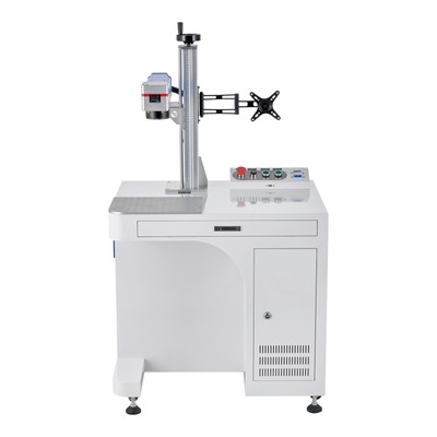 OMTech 50W Cabinet Fiber Laser Cutter Engraving Machine 12''x12'' with Rotary Axis
