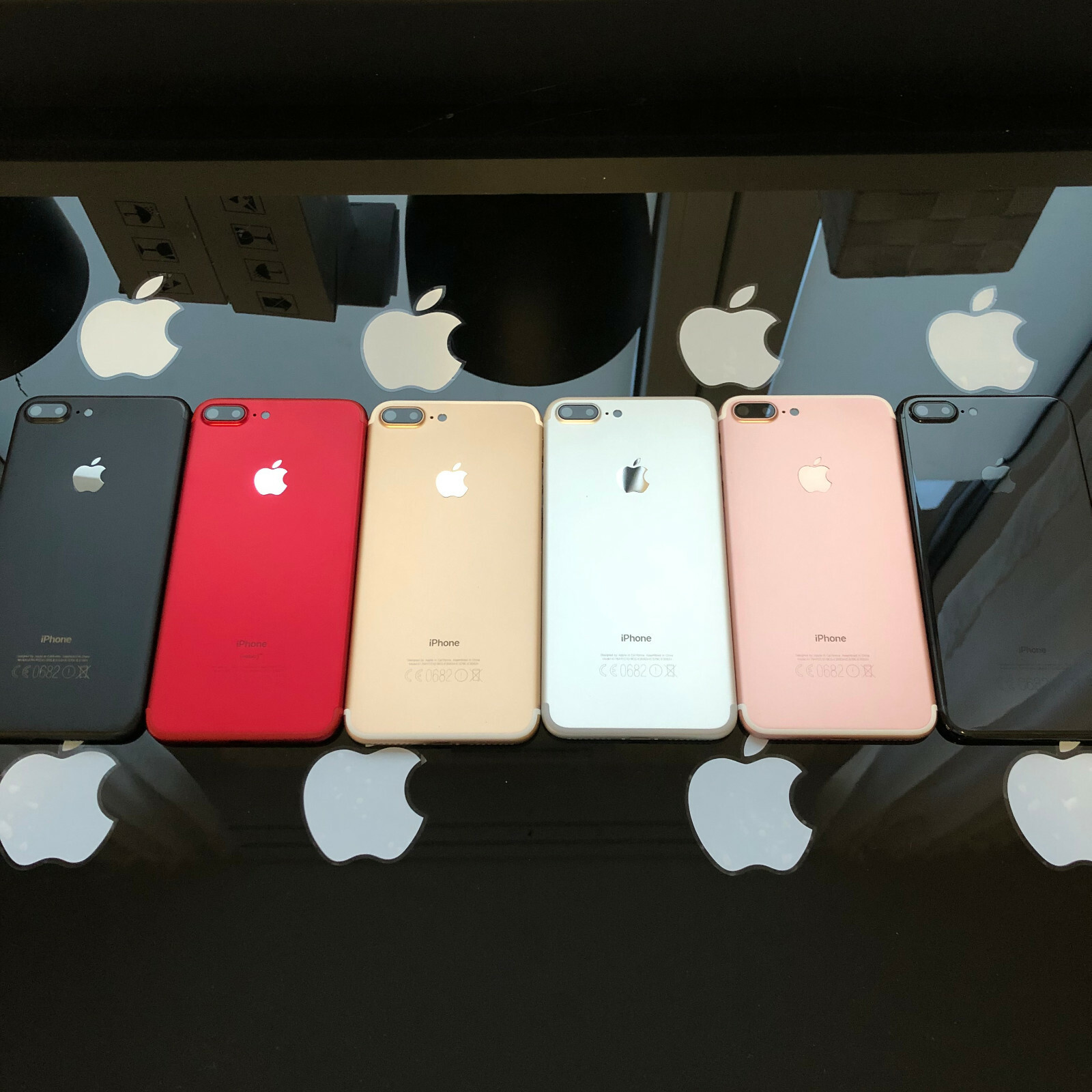 Gehäuse für iPhone 7 PLUS Backcover Rahmen Frame Schwarz Gold ROT Silber Rose