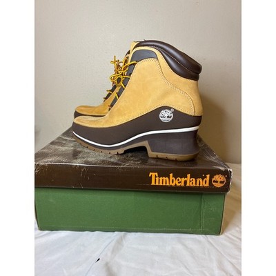 Timberland Euro Dub Spin Womens 8 Wheat Brown Wedge Ankle Boots 85370