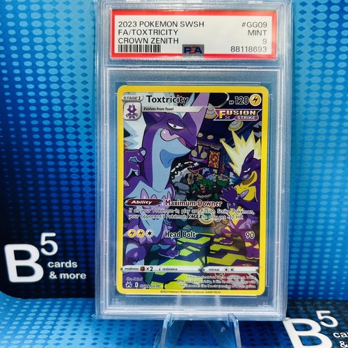 Full Art Toxtricity PSA 9 Card MINT 2023 Pokemon SWSH Crown