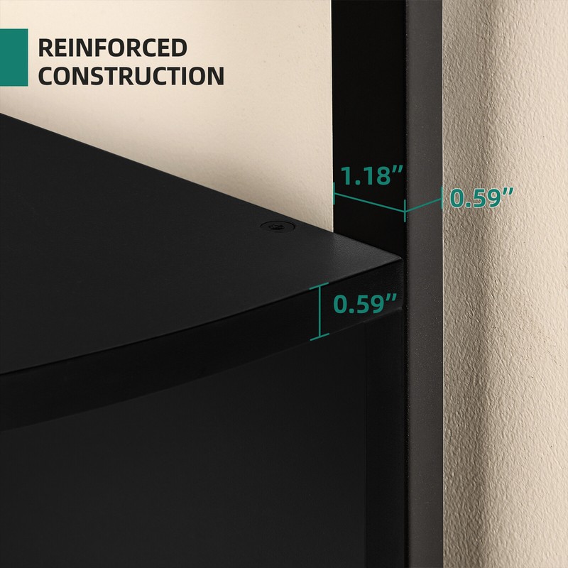 6-Shelf Home Corner Bookcase Industrial Bookshelf Open Display Storage Shelves
