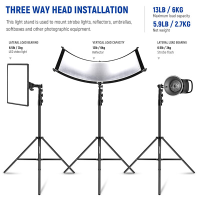 NEEWER 13ft Air Cushioned Light Stand， Heavy Duty Metal Photography Tripod Stand