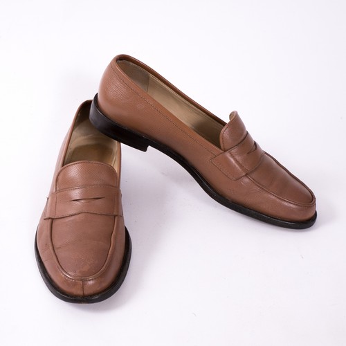 【COLOR iN ID】unic flat loafers Unützer Textured Leather Tan Flat Penny Loafer Shoes - SZ