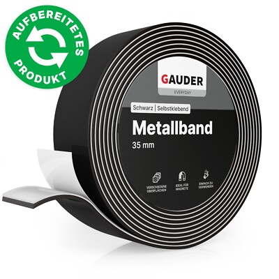 GAUDER METALLBAND SCHWARZ Ferroband selbstklebend Magnetband Eisenband Stahlband