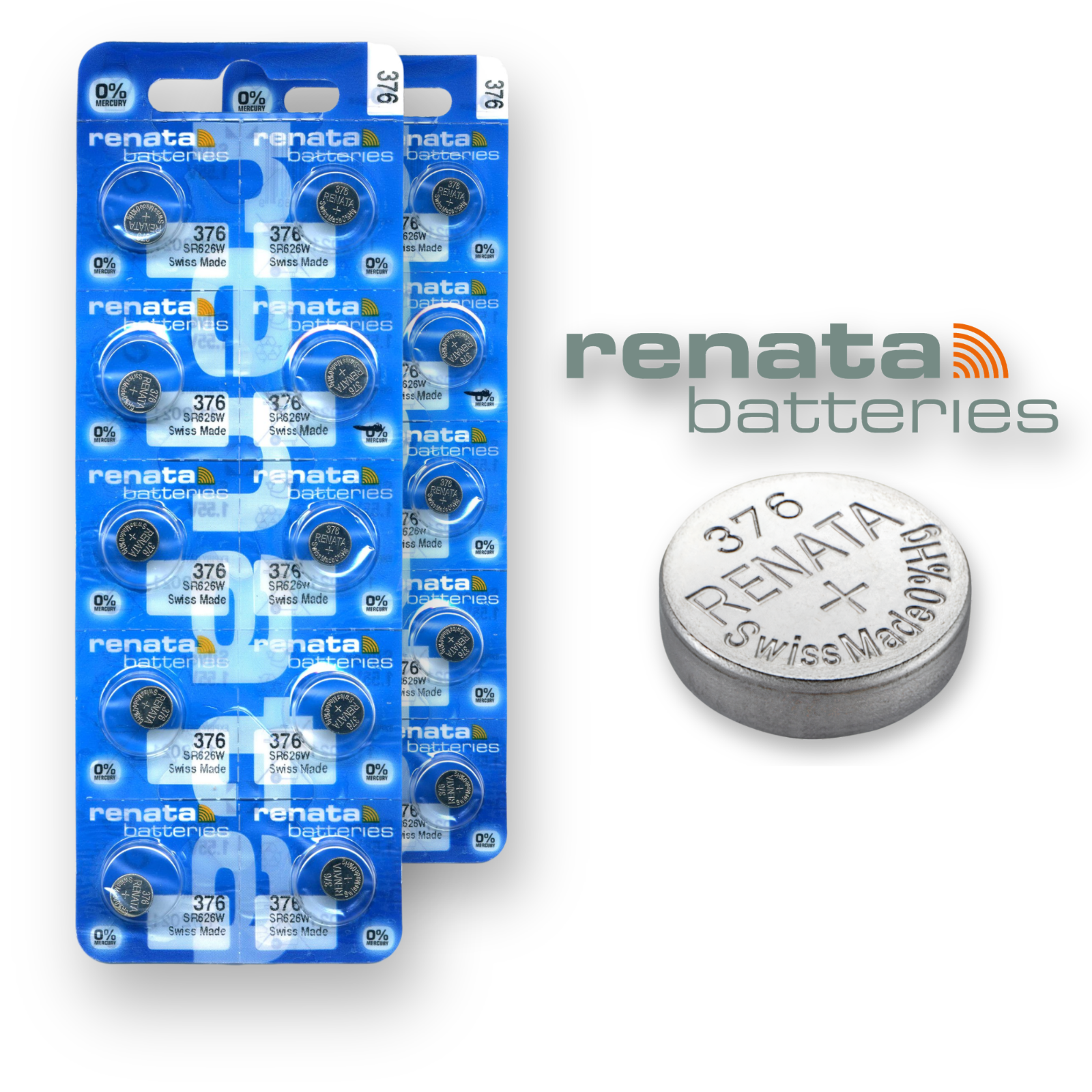 376 SR626W RENATA Watch Battery Coin Cell 1.55V Silver Oxide *LONG EXPIRY*