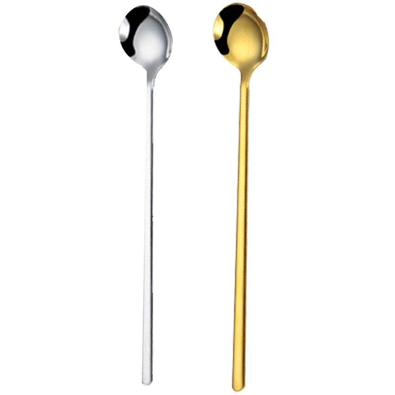 Stainless Steel Long Handle Latte Glass Ice Cream Sundae Cof