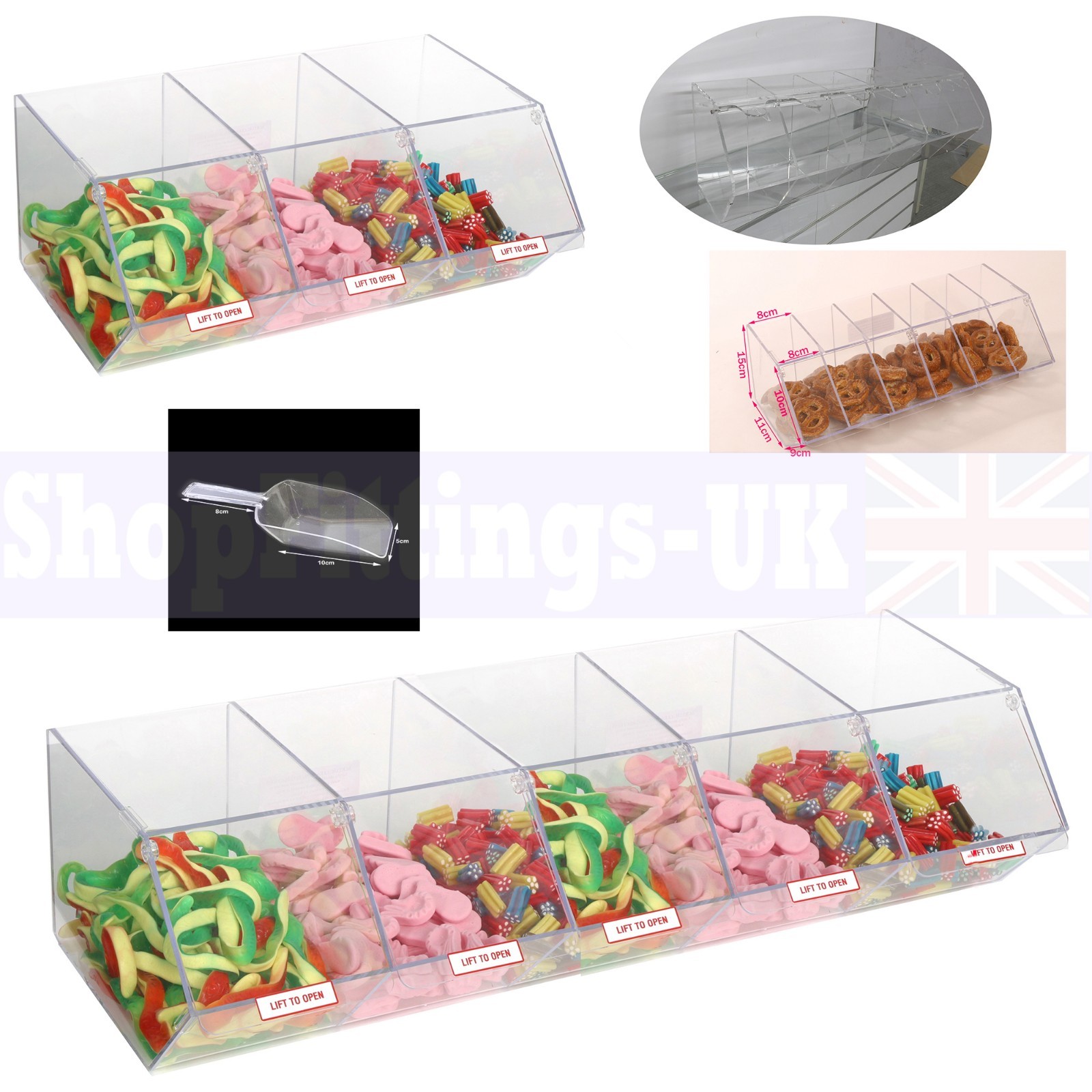 NEW PICK N MIX SWEET ACRYLIC DISPENSER DISPLAY STACKING BIN HOLDER eBay