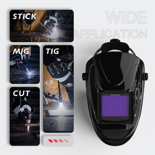 Large View Welding Helmet Auto Darkening True Color Welder Mask/Hood