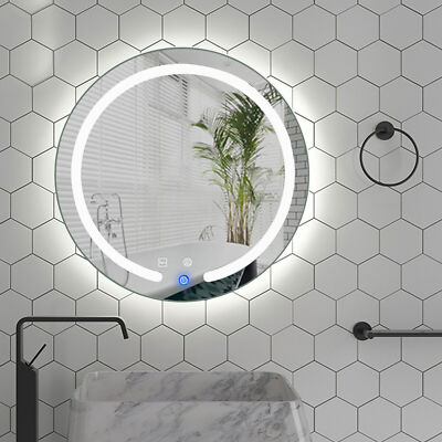 LED Illuminated Vanity Wall Mirror Makeup 20 Inch Round Touch Bathroom w/ Light