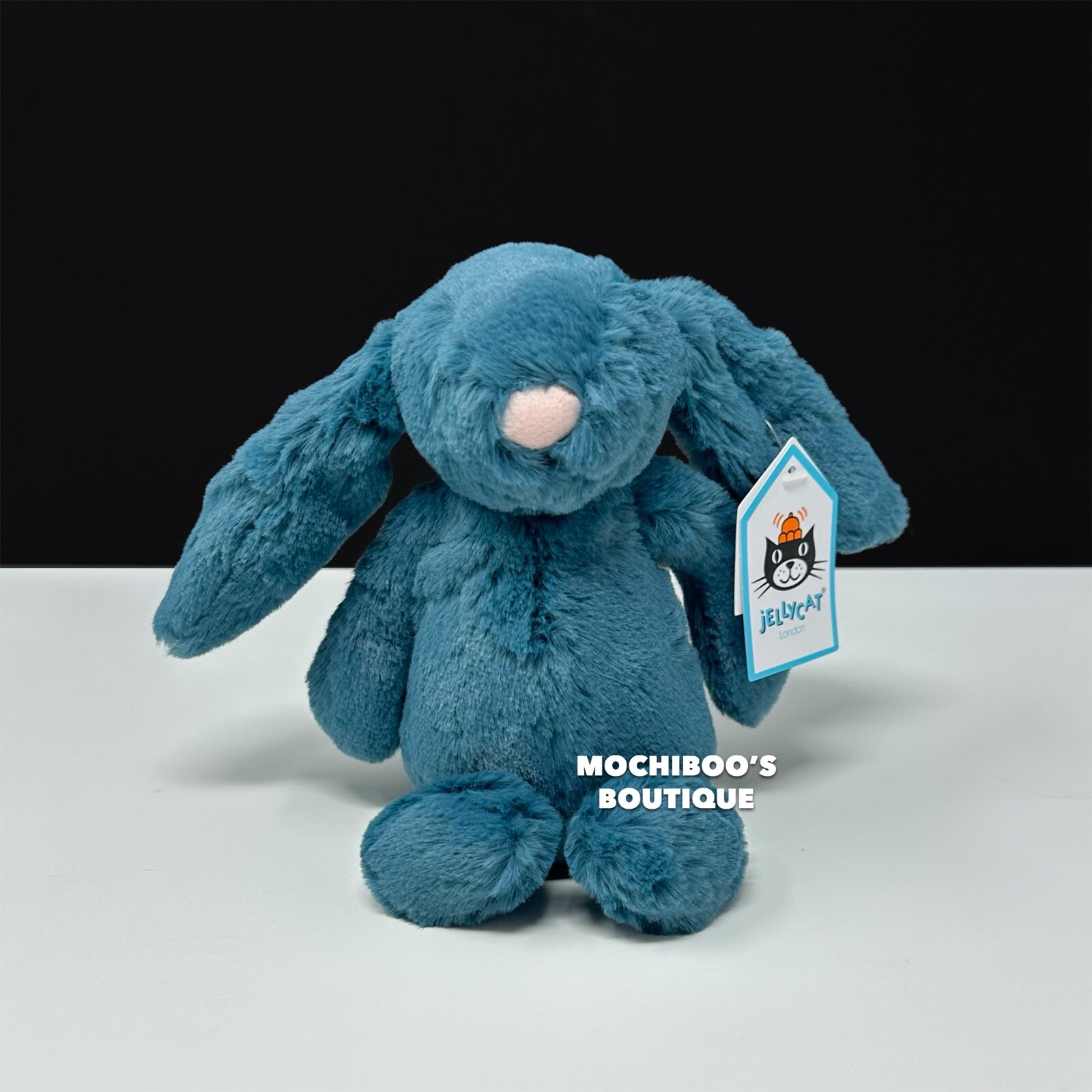 ぬいぐるみ  Bashful Mineral Blue Bunny Bashful Mineral Blue Bunny with Personalized Navy Jumper