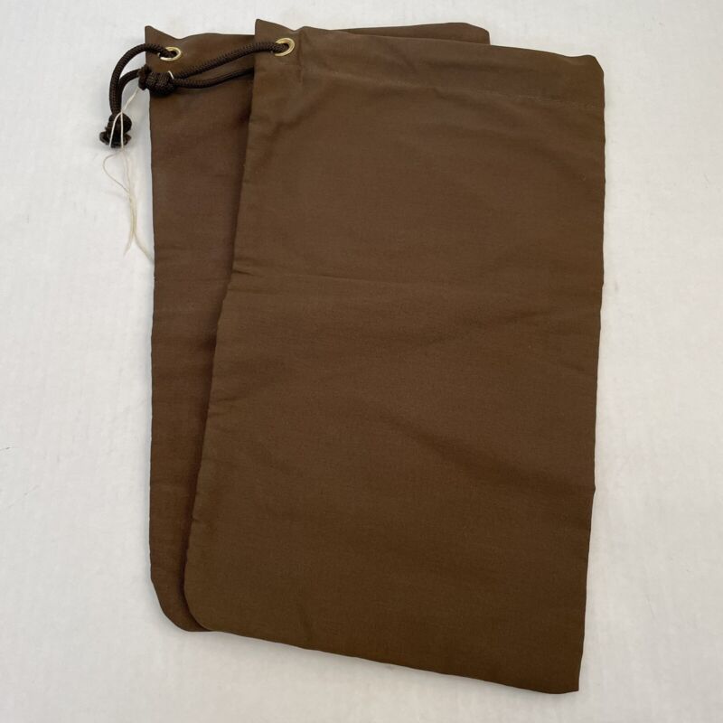 Individual Shoe Bags (2) Brown With Drawstring Inside Soft Chamois Type Fabric
