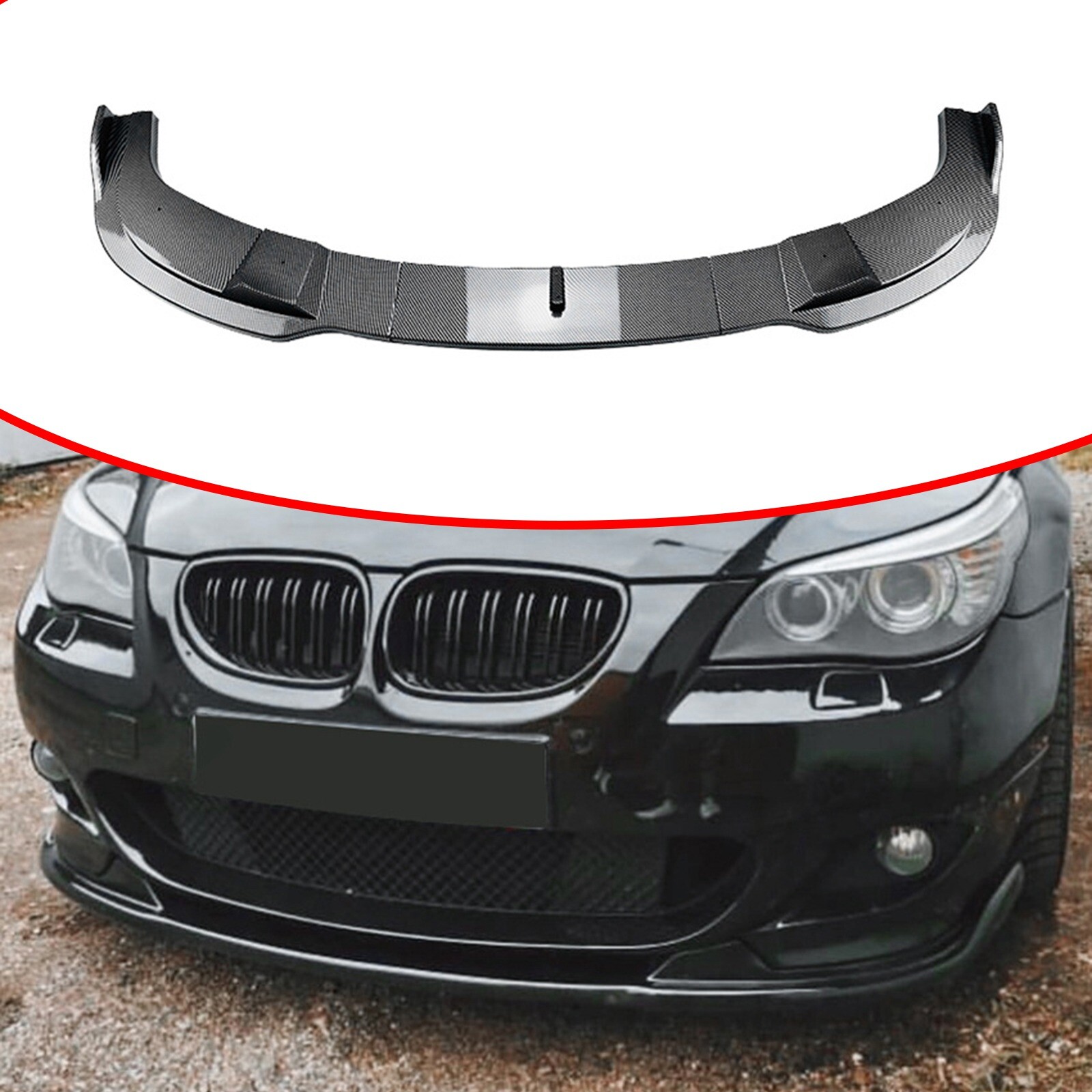 Auto voorbumper beschermer 3-delige Voorbumper Lip Spoiler Splitter