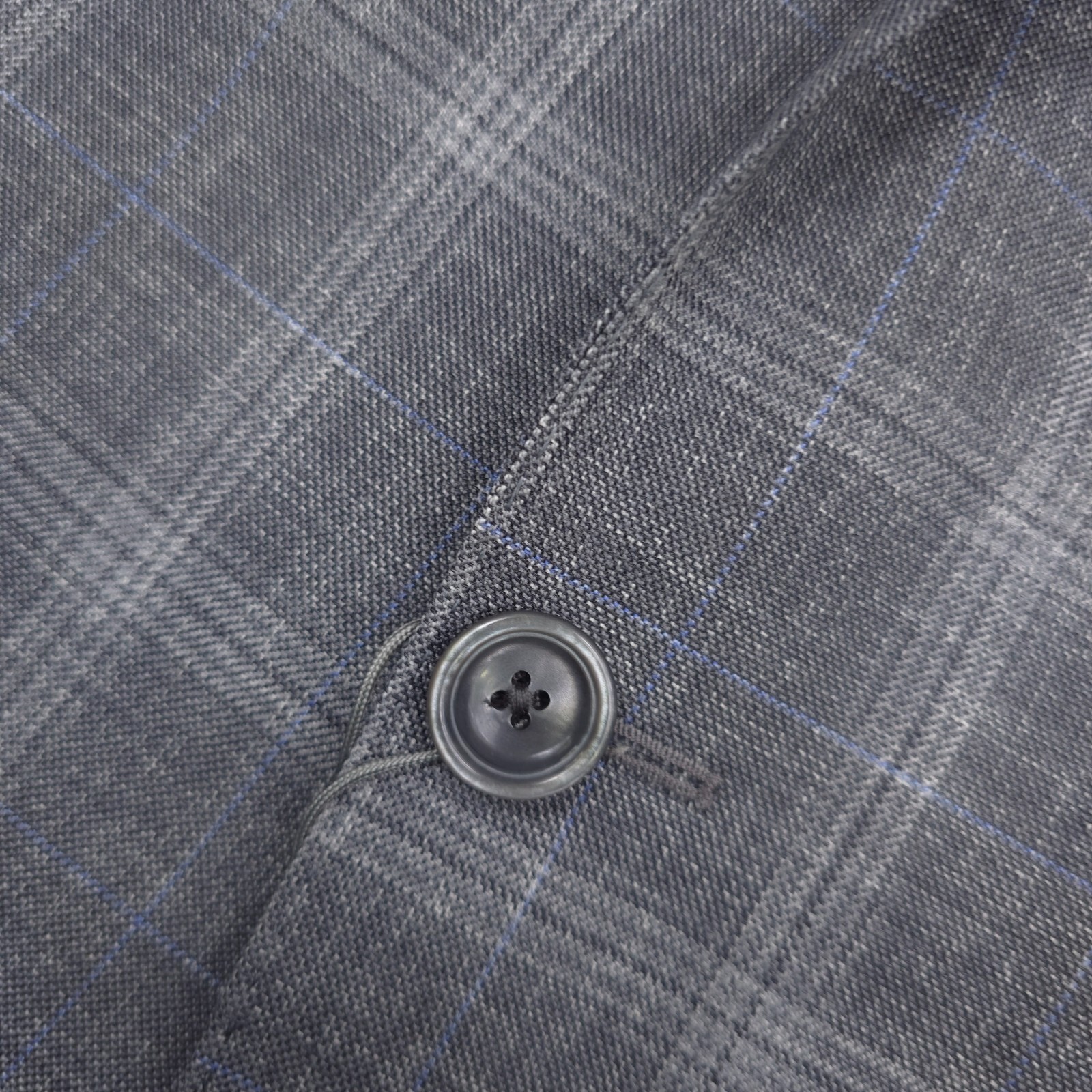 Pre-owned Jack Victor $848  Midland Gray & Blue Plaid Wool Sport Coat Blazer Mens Size 42l