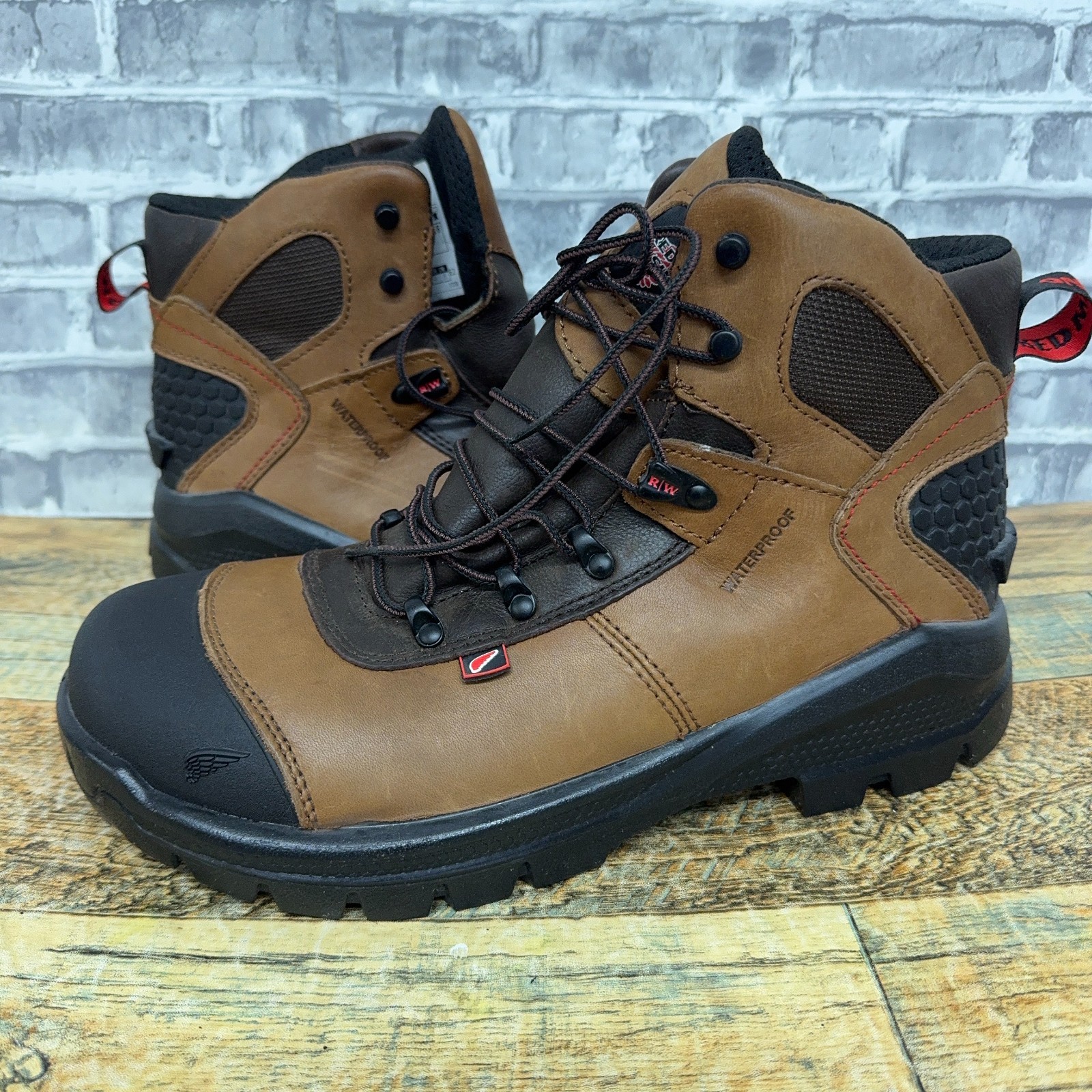 Red Wing Brown Aluminum Toe Waterproof Work Boots 2436 Mens  display picture 1