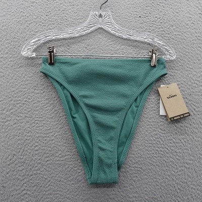 Nike High Waisted Bikini Bottoms Size Medium Green Women $54 MSRP NWT