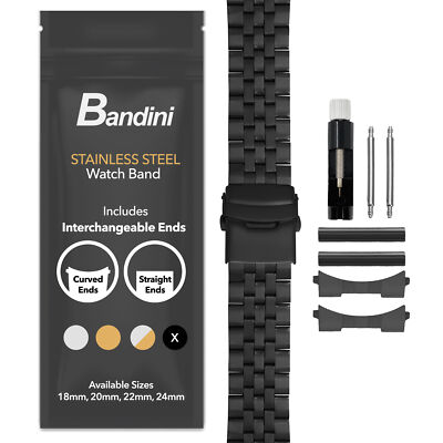 22mm Curved Tapered Steel Metal Watch Band for Breitling Navitimer