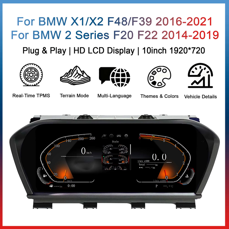 10'' Digital instrument cluster For BMW 1/2 Series F20 F52 F22 F45 X1 F48 F49 X2