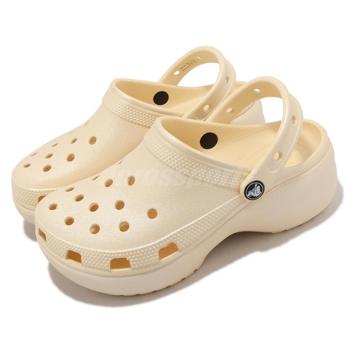 

Женские сандалии унисекс Crocs Classic Platform Shimmer Clog Vanilla 208590-108, Бежевый, Classic Platform Shimmer Clog