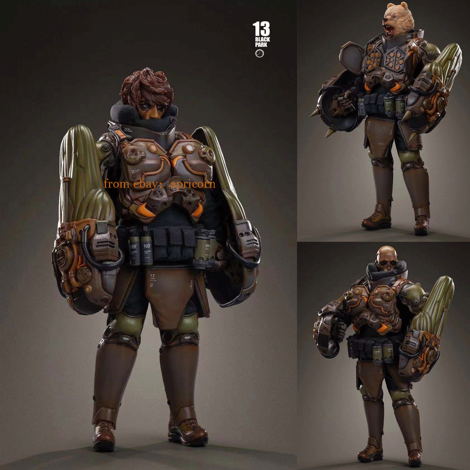 BLACK 13 PARK B13 Black Prak White Bear 1/6 Figure Model