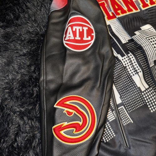 Pre-owned Team Pro Standard Atlanta Hawks Black  Remix Varsity Jacket Size 2xl Brand