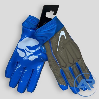 Nike Off-White Virgil Abloh D-Tack Football Gloves Size 2XL Blue DV3792-426